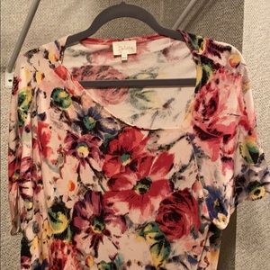 Anthropologie Floral blouse size S